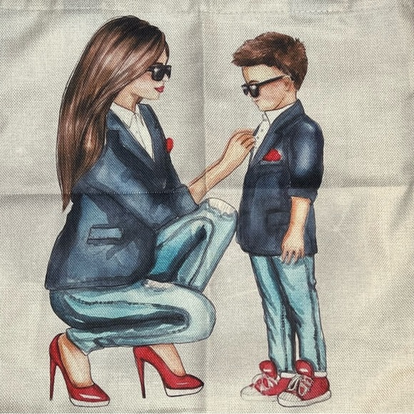 Eco-Friendly High Fashion Mother Son Duo Folding Tote Bag - Picture 9 of 14